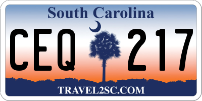 SC license plate CEQ217