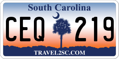 SC license plate CEQ219