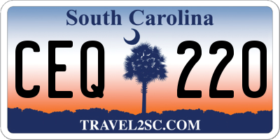 SC license plate CEQ220