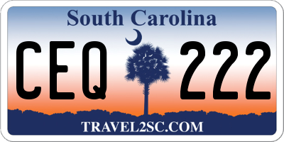 SC license plate CEQ222