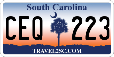 SC license plate CEQ223