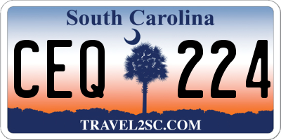 SC license plate CEQ224
