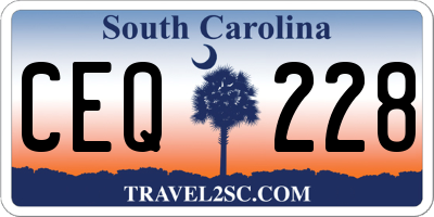 SC license plate CEQ228