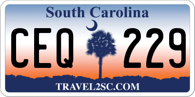 SC license plate CEQ229