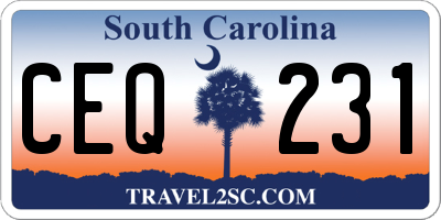 SC license plate CEQ231