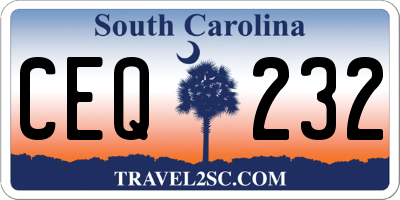 SC license plate CEQ232
