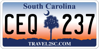 SC license plate CEQ237