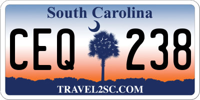 SC license plate CEQ238