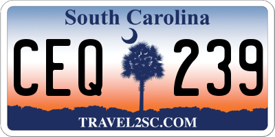 SC license plate CEQ239
