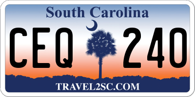 SC license plate CEQ240