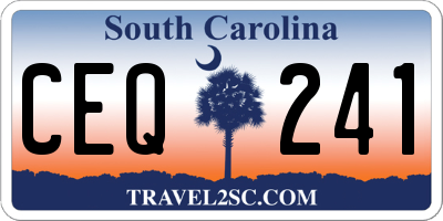SC license plate CEQ241