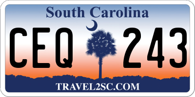 SC license plate CEQ243