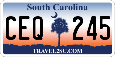 SC license plate CEQ245