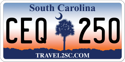 SC license plate CEQ250