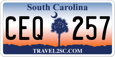 SC license plate CEQ257