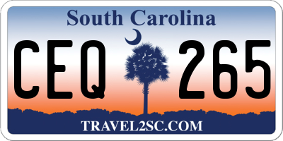 SC license plate CEQ265