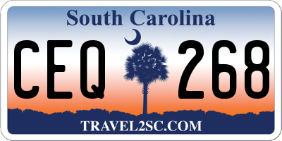SC license plate CEQ268