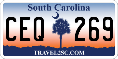 SC license plate CEQ269