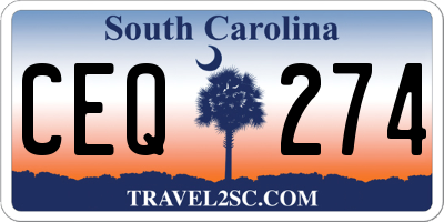 SC license plate CEQ274