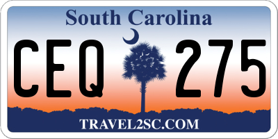 SC license plate CEQ275