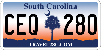 SC license plate CEQ280