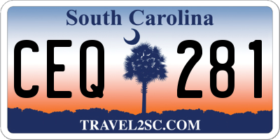SC license plate CEQ281