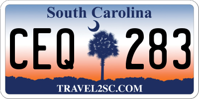 SC license plate CEQ283