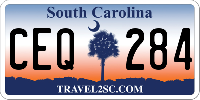 SC license plate CEQ284