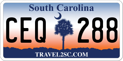 SC license plate CEQ288