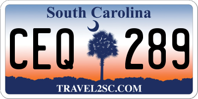 SC license plate CEQ289