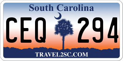 SC license plate CEQ294