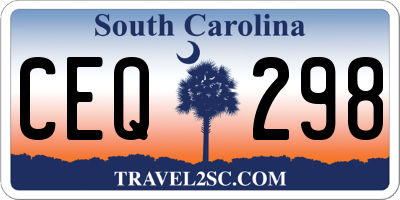 SC license plate CEQ298