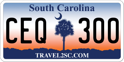 SC license plate CEQ300