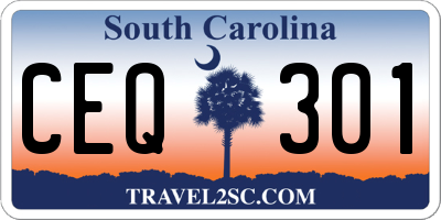 SC license plate CEQ301