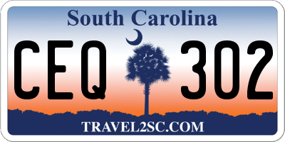 SC license plate CEQ302