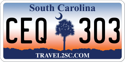 SC license plate CEQ303