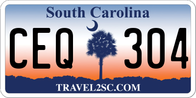 SC license plate CEQ304
