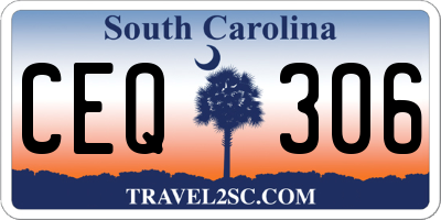 SC license plate CEQ306