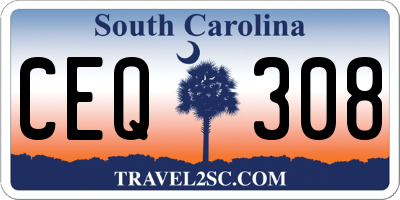 SC license plate CEQ308