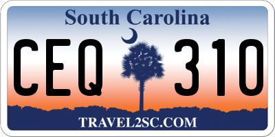 SC license plate CEQ310