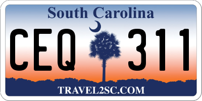 SC license plate CEQ311