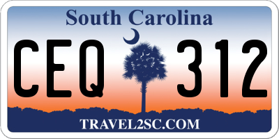 SC license plate CEQ312