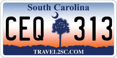 SC license plate CEQ313