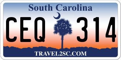 SC license plate CEQ314