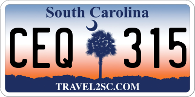SC license plate CEQ315