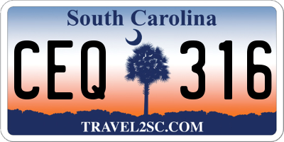 SC license plate CEQ316