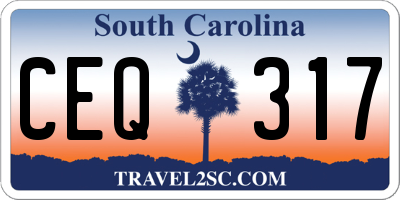 SC license plate CEQ317