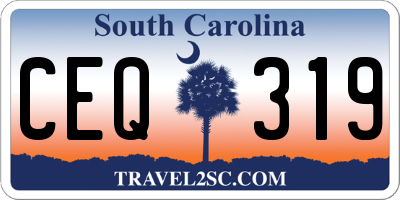 SC license plate CEQ319