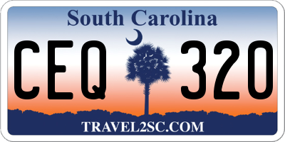 SC license plate CEQ320