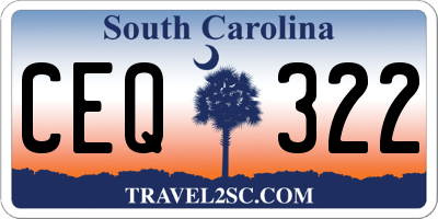 SC license plate CEQ322